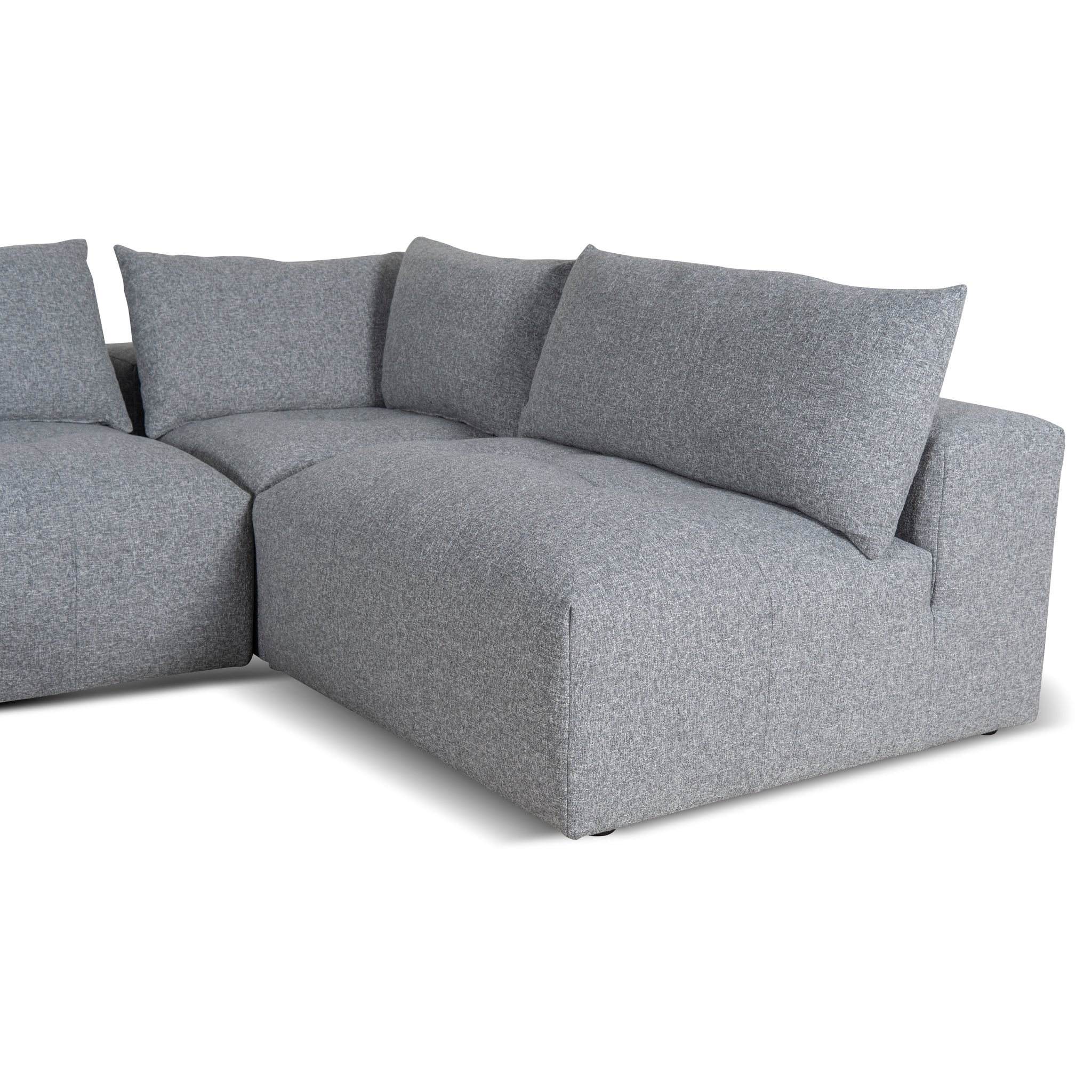 Oliver Modular Chaise Fabric Sofa - Glacier Grey - Image 15