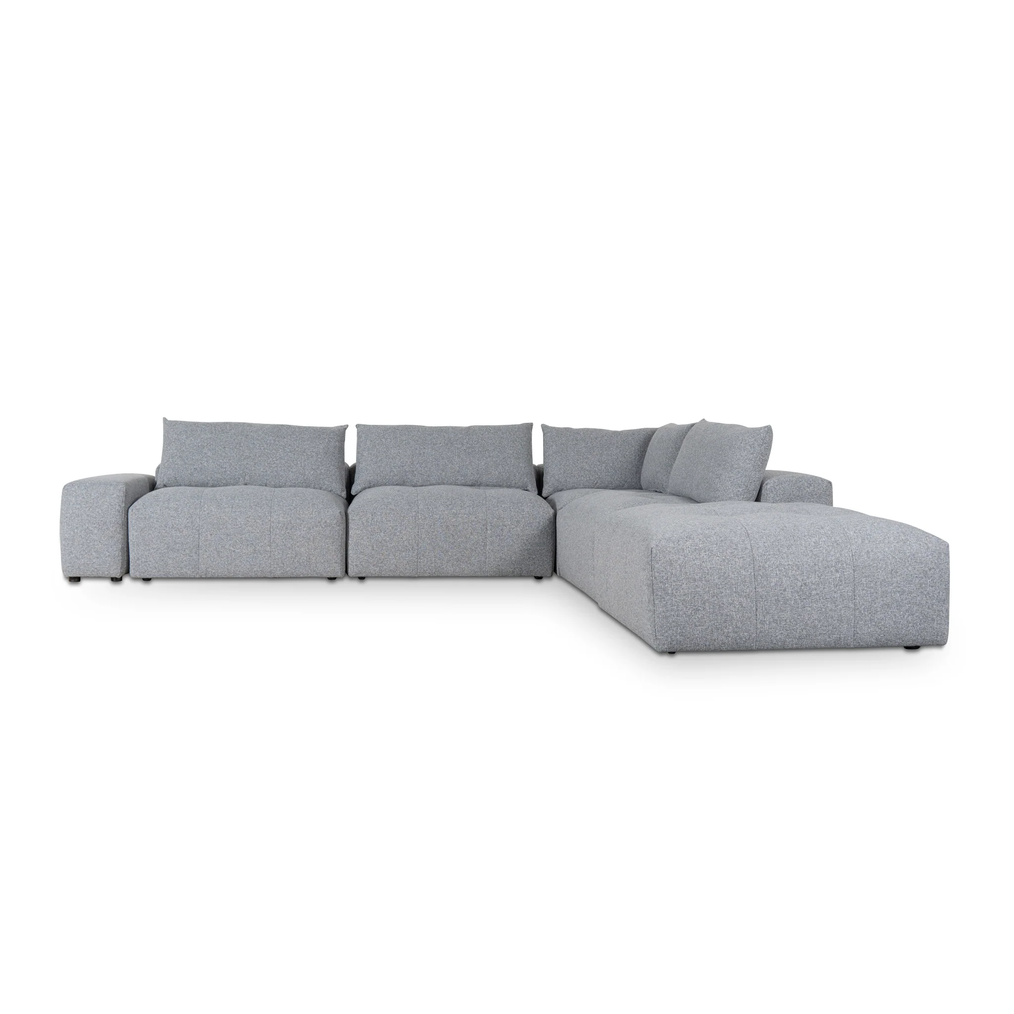 Oliver Modular Chaise Fabric Sofa - Glacier Grey - Image 4
