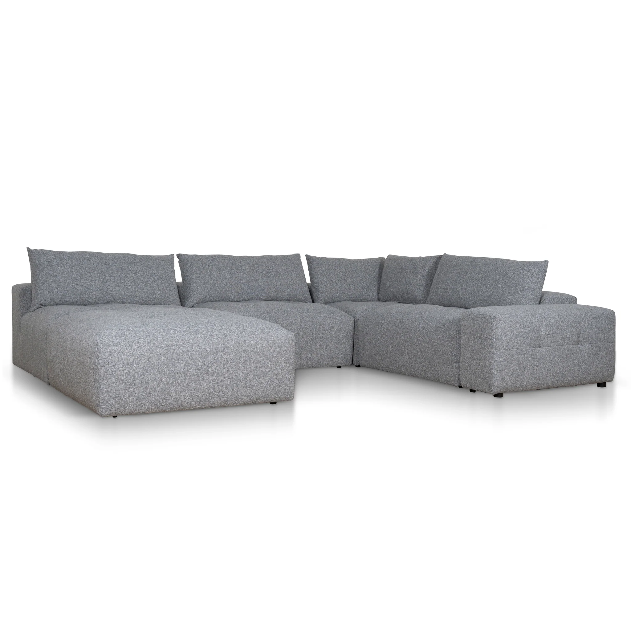 Oliver Modular Chaise Fabric Sofa - Glacier Grey - Image 5
