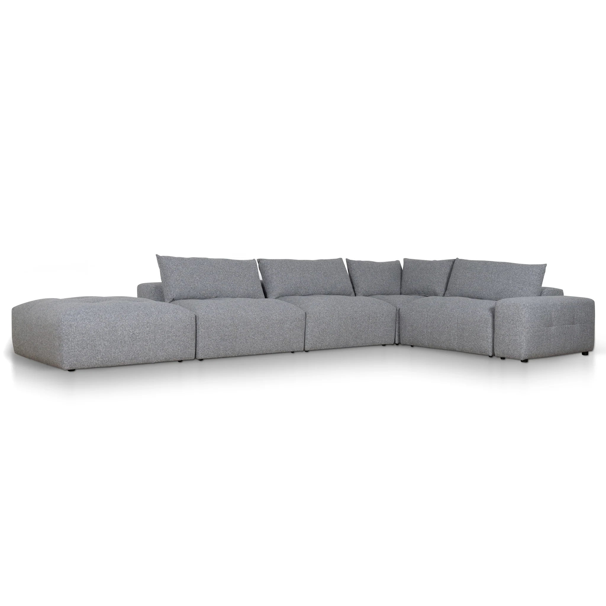 Oliver Modular Chaise Fabric Sofa - Glacier Grey - Image 6