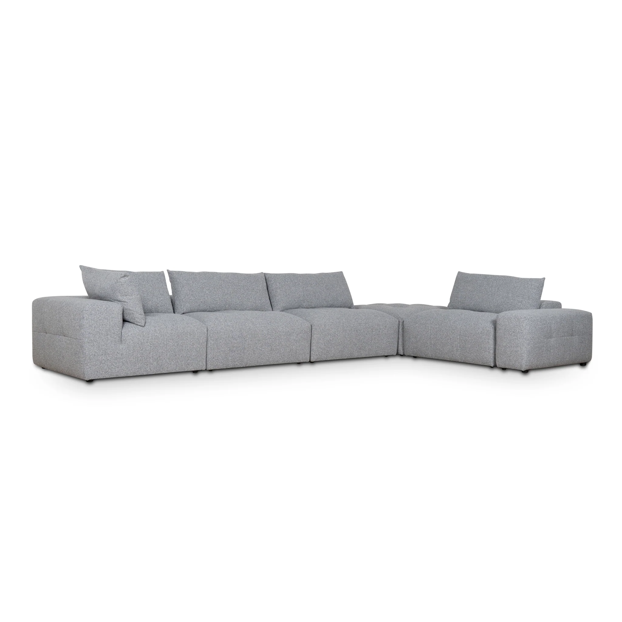 Oliver Modular Chaise Fabric Sofa - Glacier Grey - Image 7