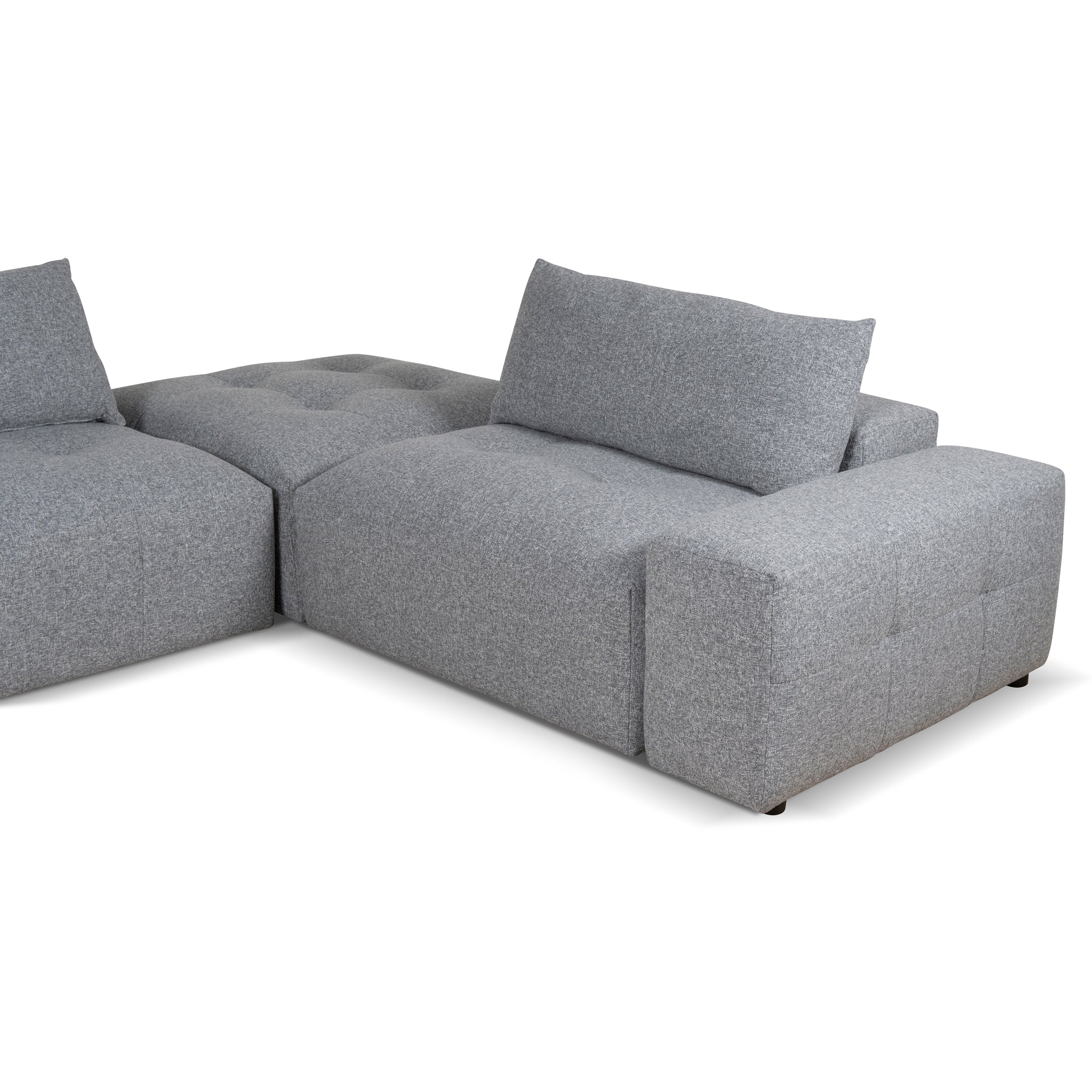 Oliver Modular Chaise Fabric Sofa - Glacier Grey - Image 9