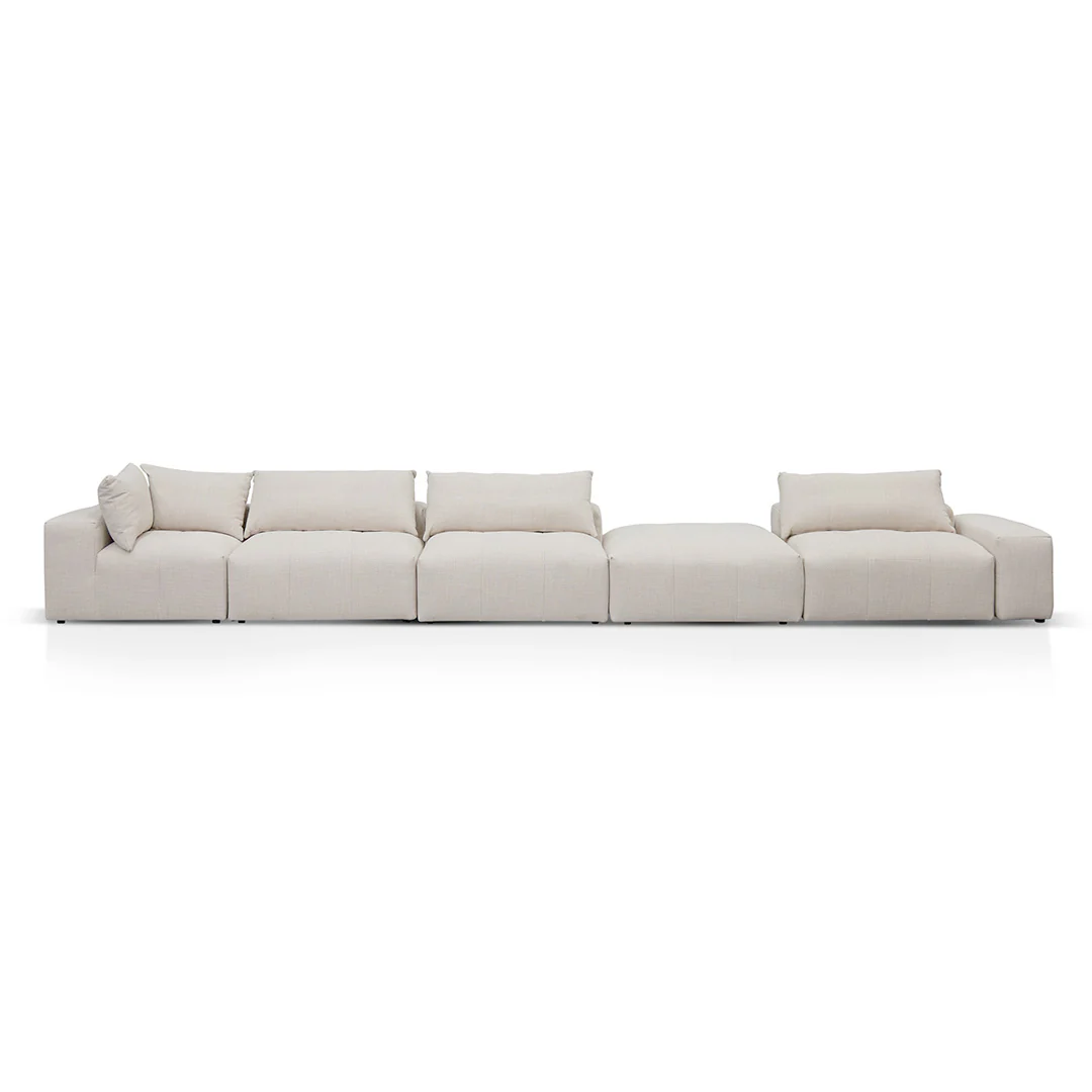 Oliver Modular Chaise Fabric Sofa - Taupe Beige - Image 10