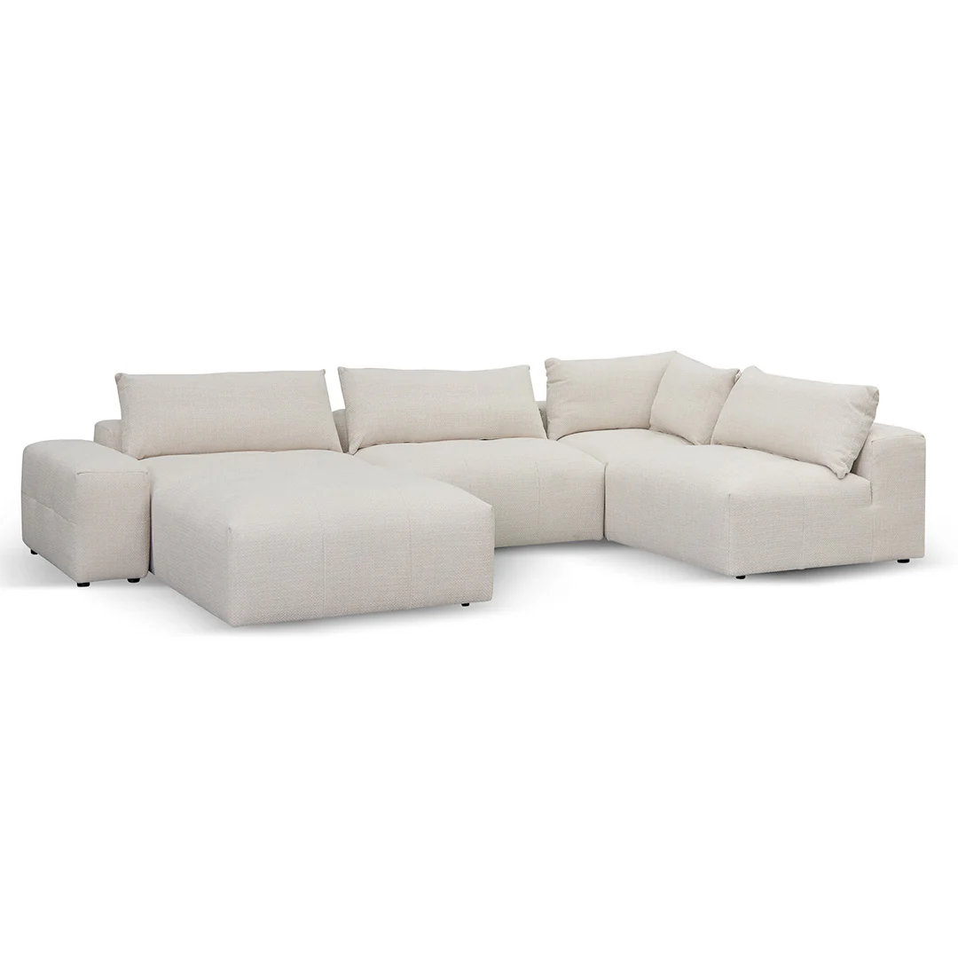Oliver Modular Chaise Fabric Sofa - Taupe Beige - Image 3