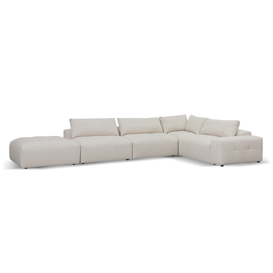 Oliver Modular Chaise Fabric Sofa - Taupe Beige - Image 7