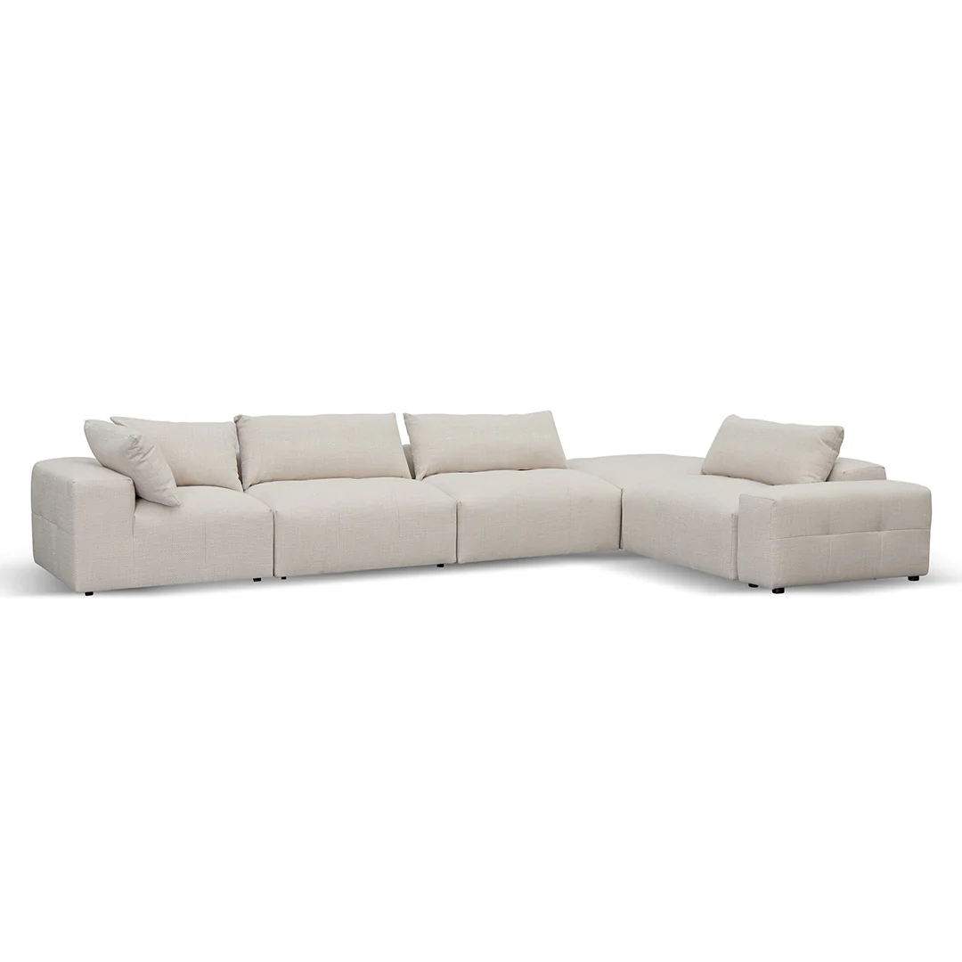 Oliver Modular Chaise Fabric Sofa - Taupe Beige - Image 8
