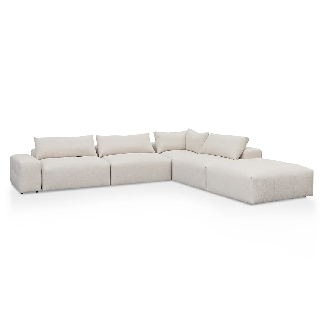 Oliver Modular Chaise Fabric Sofa - Taupe Beige - Image 9