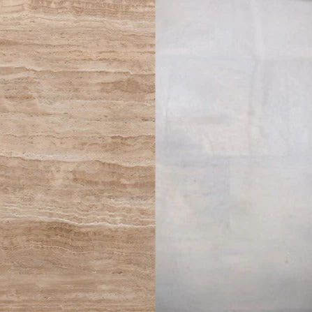 Omran 90cm Travertine Top Coffee Table - White - Image 11