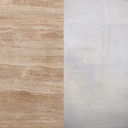 Omran 90cm Travertine Top Coffee Table - White - Image 12