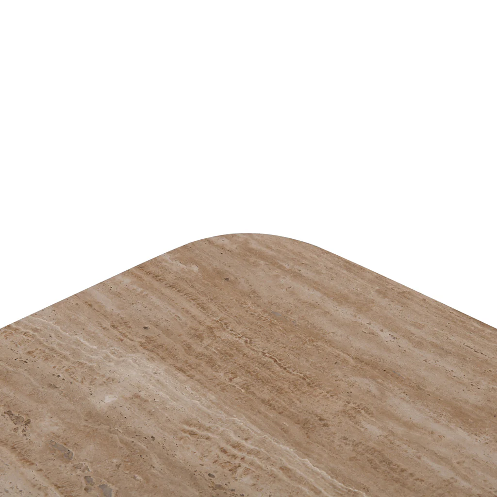 Omran 90cm Travertine Top Coffee Table - White - Image 8