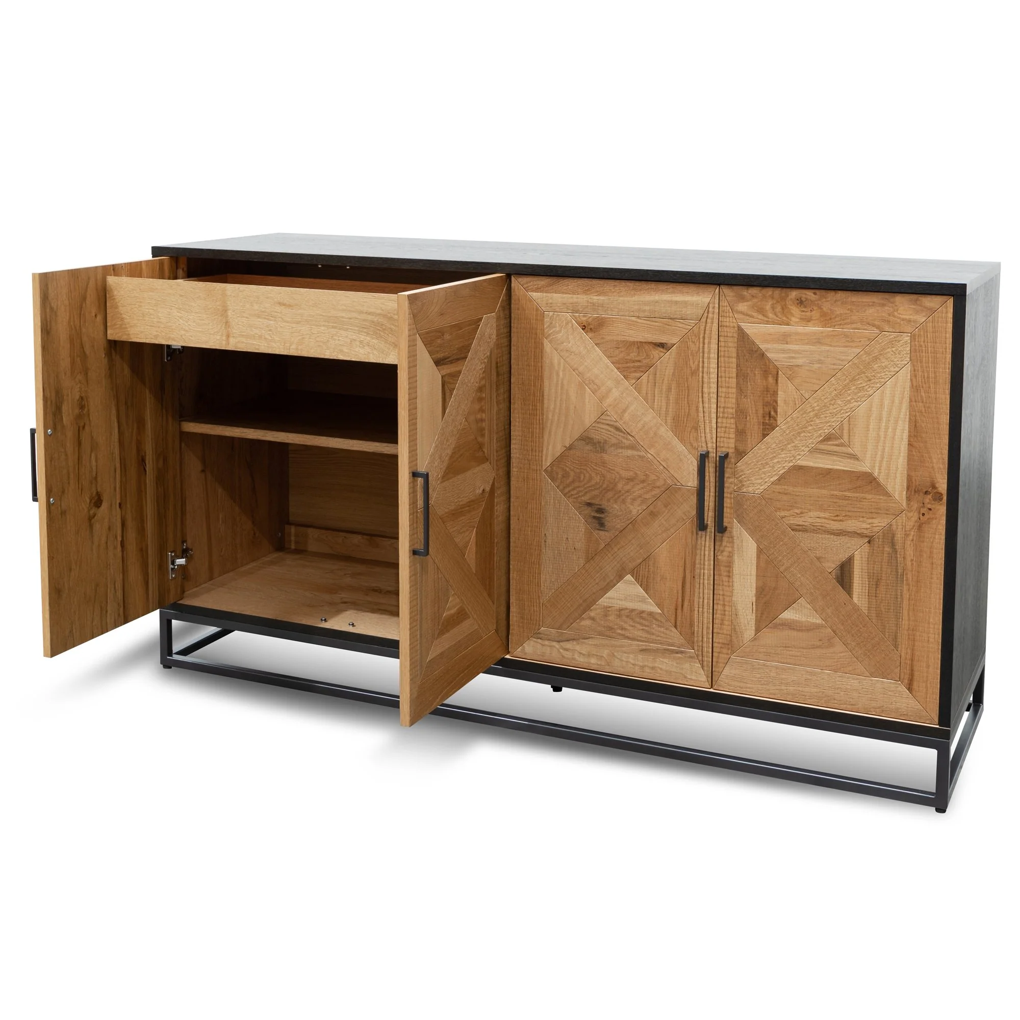 Percy 160cm Wide Sideboard - European Knotty Oak and Peppercorn - Image 7