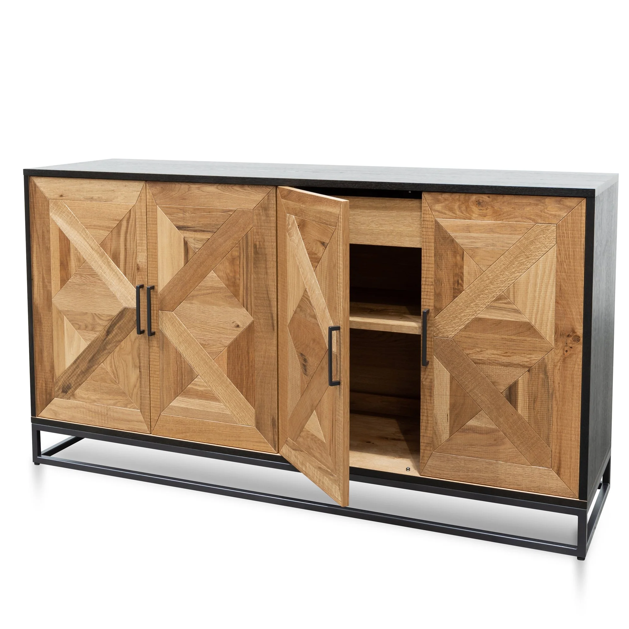 Percy 160cm Wide Sideboard - European Knotty Oak and Peppercorn - Image 8