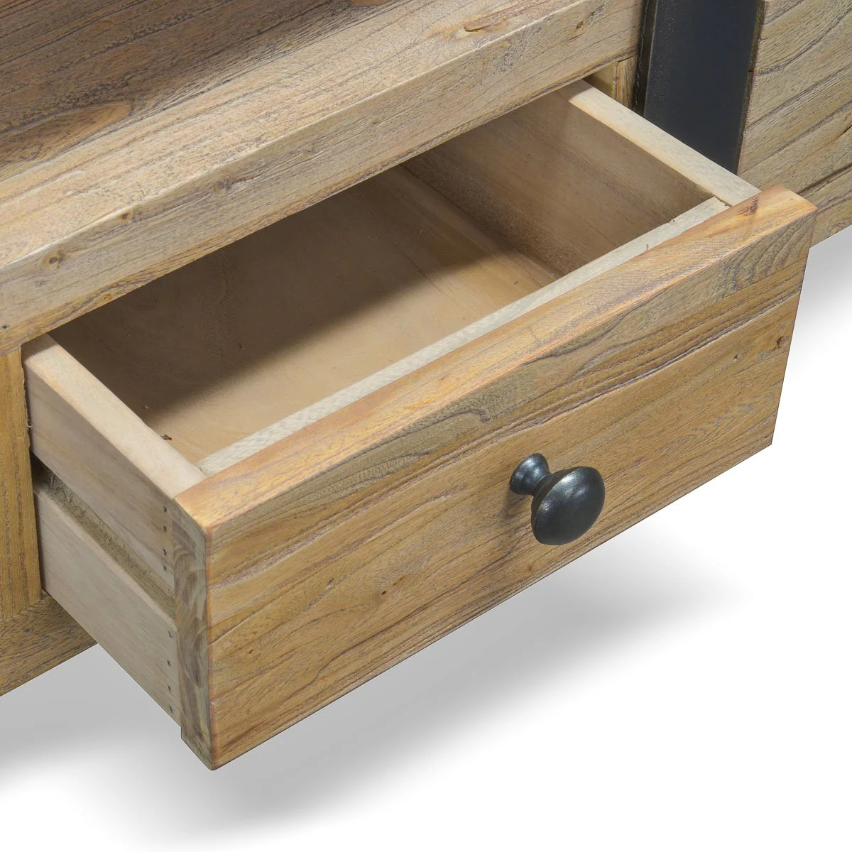 Phoenix Reclaimed Lowline 2.2m Wooden TV Entertainment Unit - Image 5