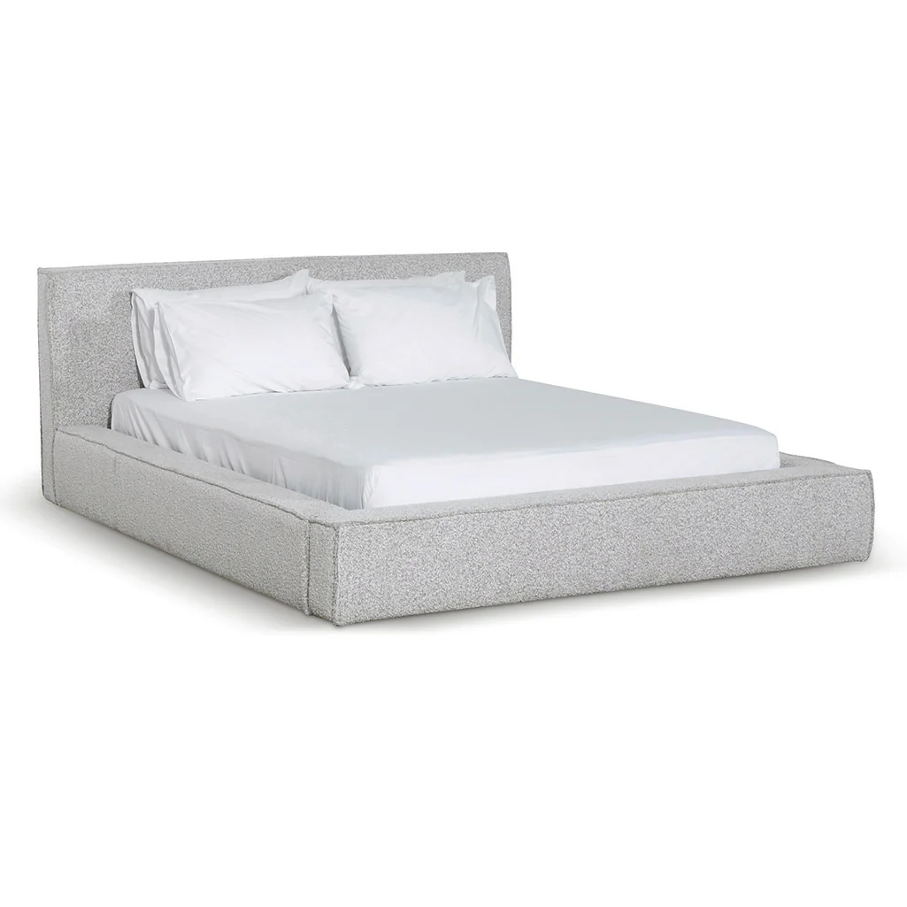 Castillo Queen Bed Frame - Cloudy Pepper Boucle - Image 3