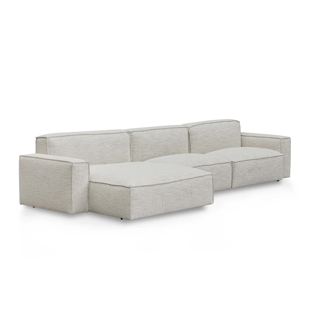 Roshil Left Chaise Fabric Sofa - Fog Grey - Image 3