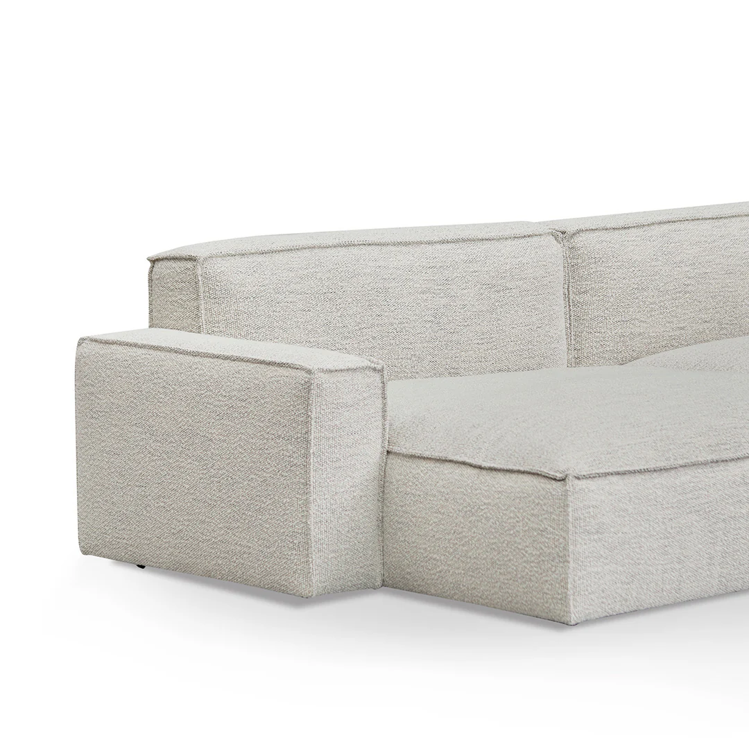 Roshil Left Chaise Fabric Sofa - Fog Grey - Image 4