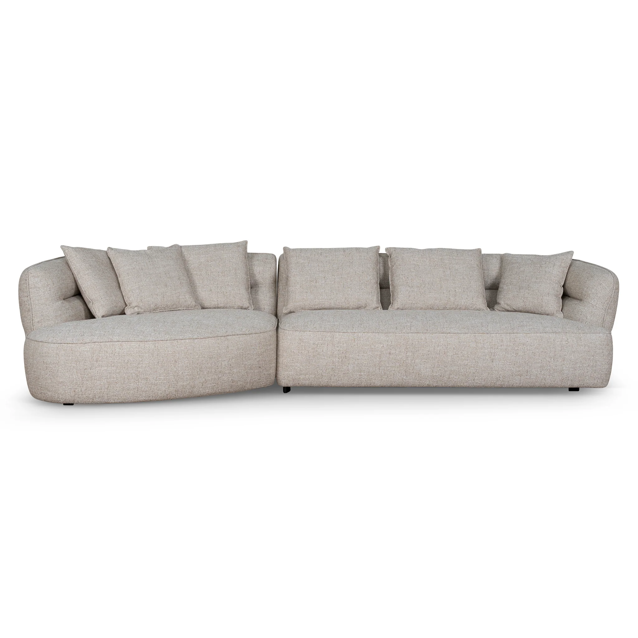 Rowe Left Chaise Sofa - Pale Beige - Image 4