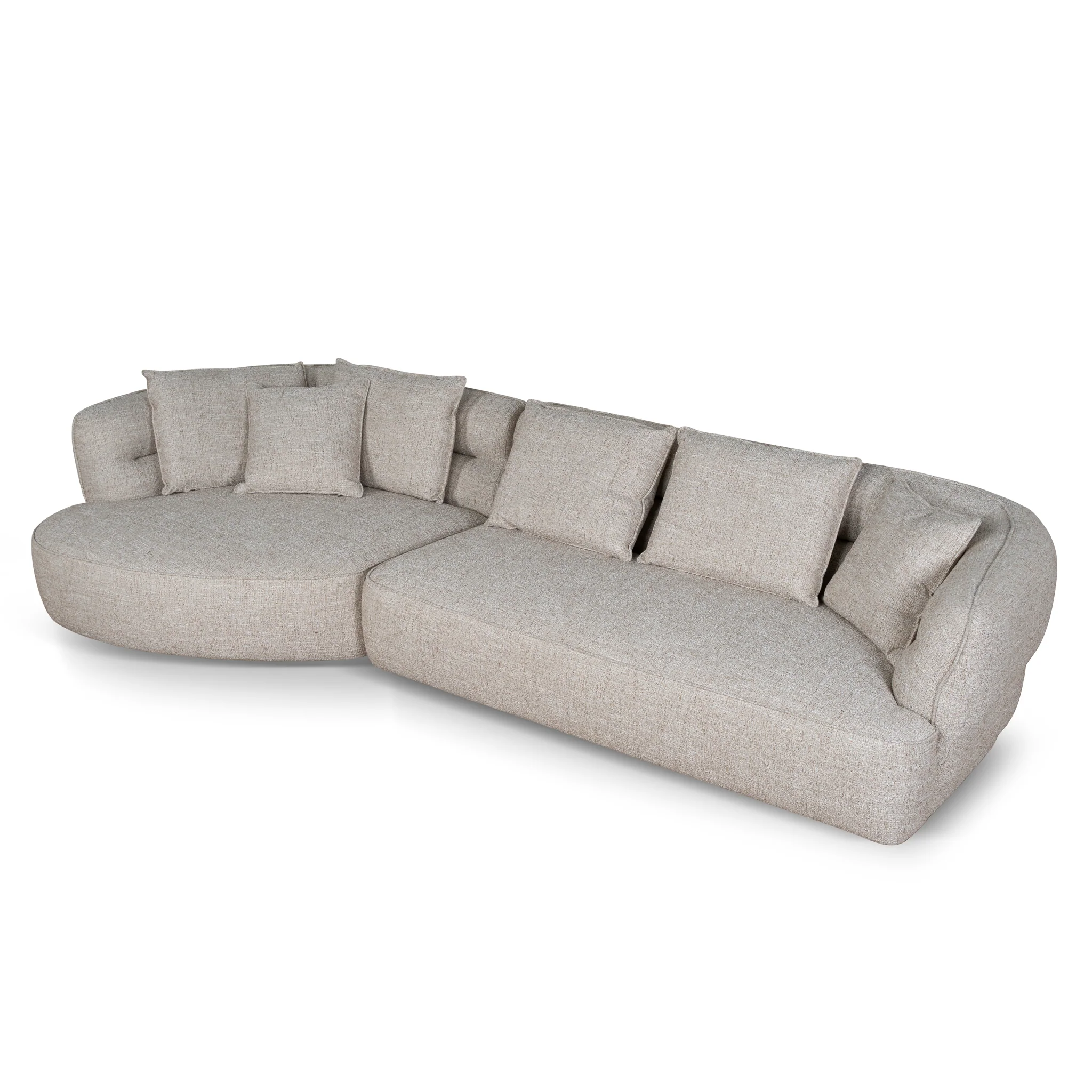 Rowe Left Chaise Sofa - Pale Beige - Image 6