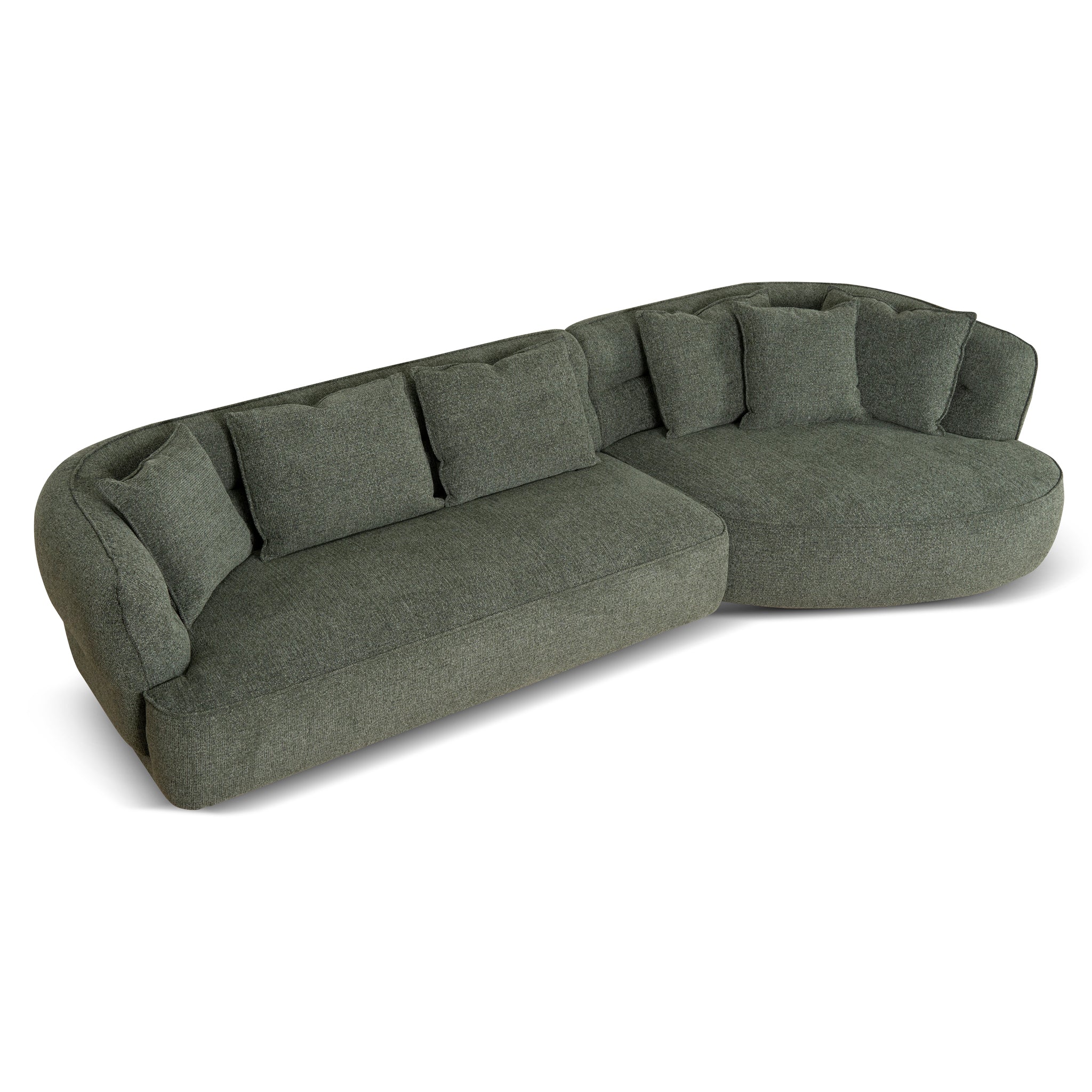 Rowe Right Chaise Sofa - Coral Dark Green - Image 4