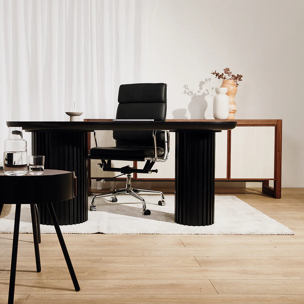 Ashton High Back Office Chair - Black Leather - Image 3