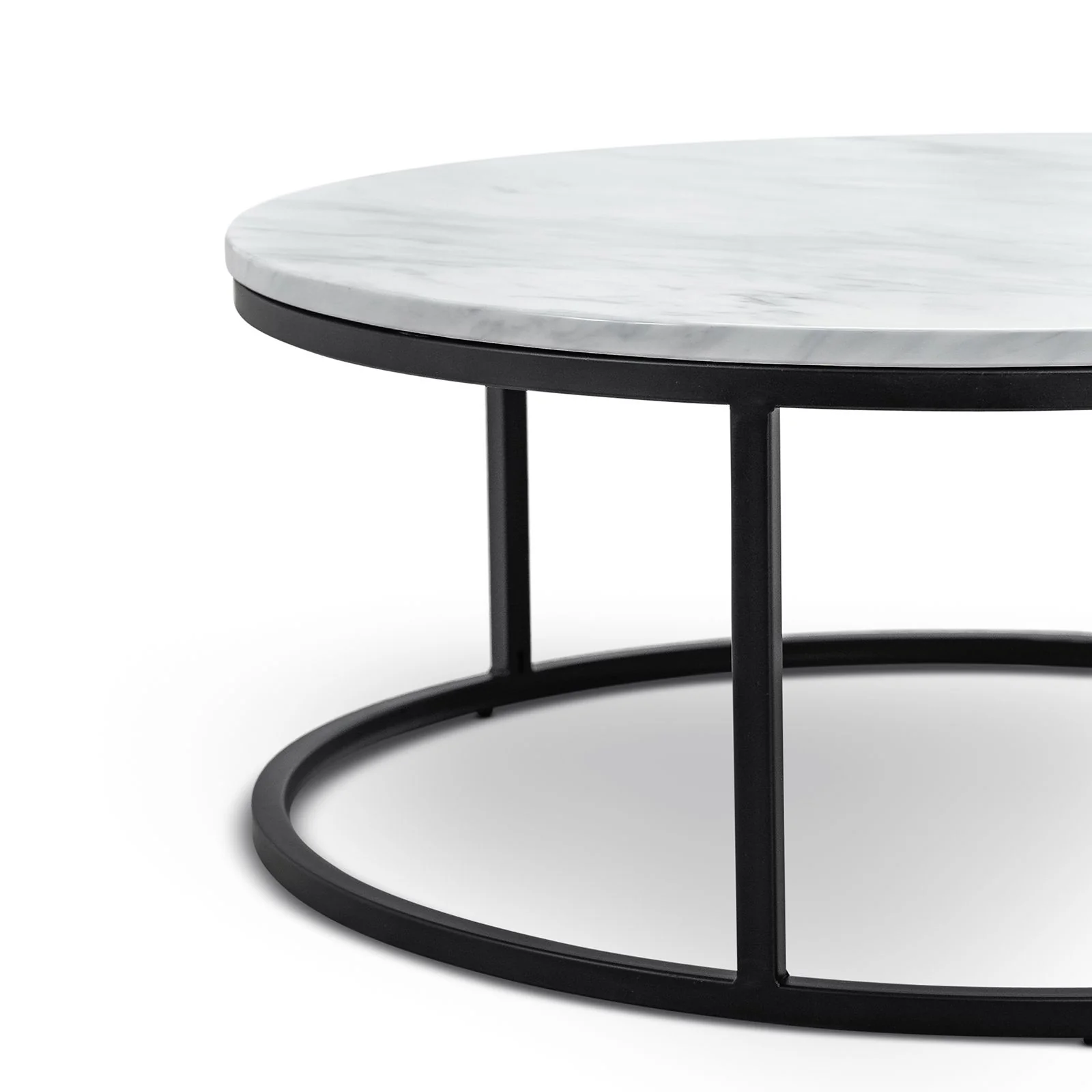 Tundra Round Nest White Marble Coffee Table - Black - Image 13