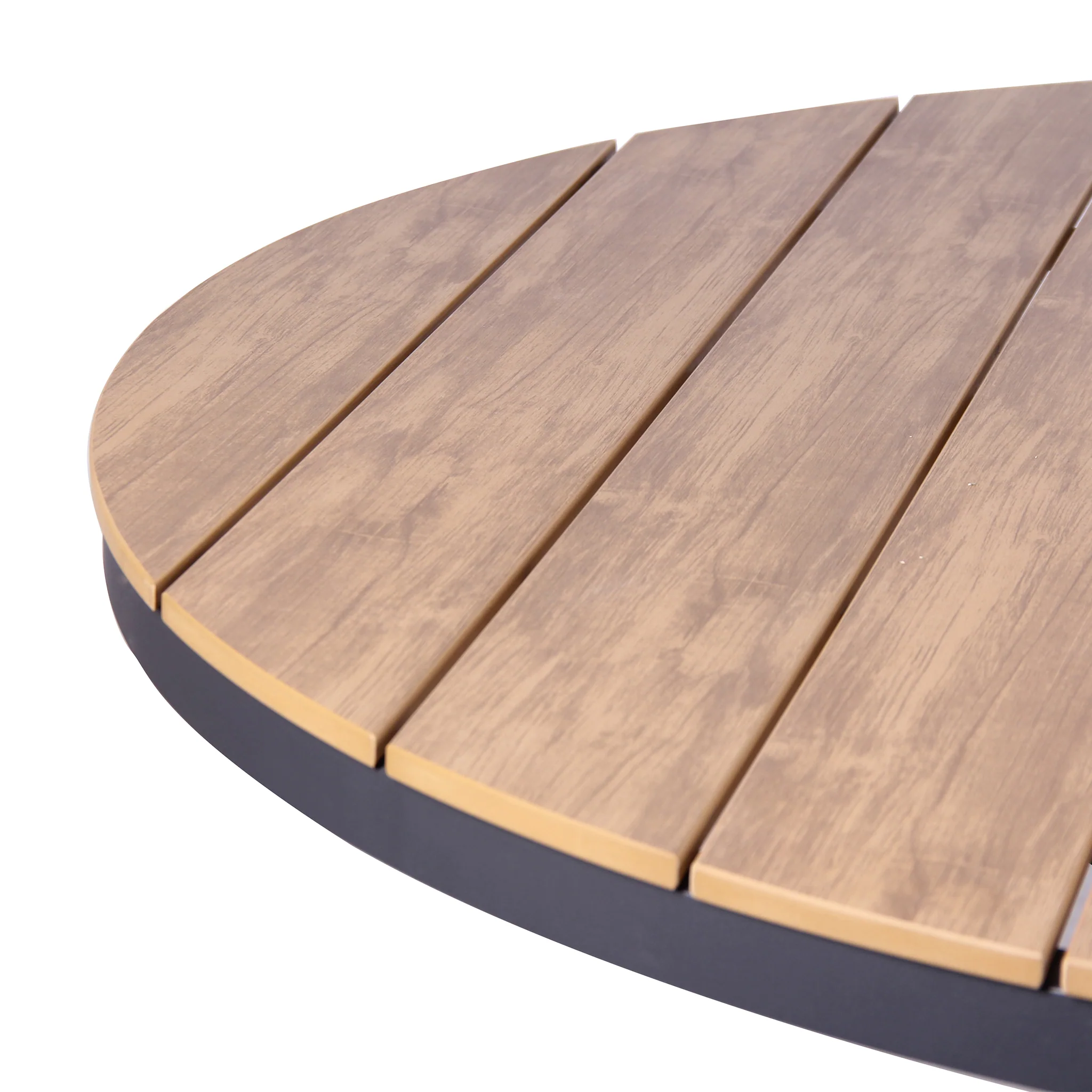 Vanesa 1.4m Round Charcoal Outdoor Dining Table - Natural - Image 3