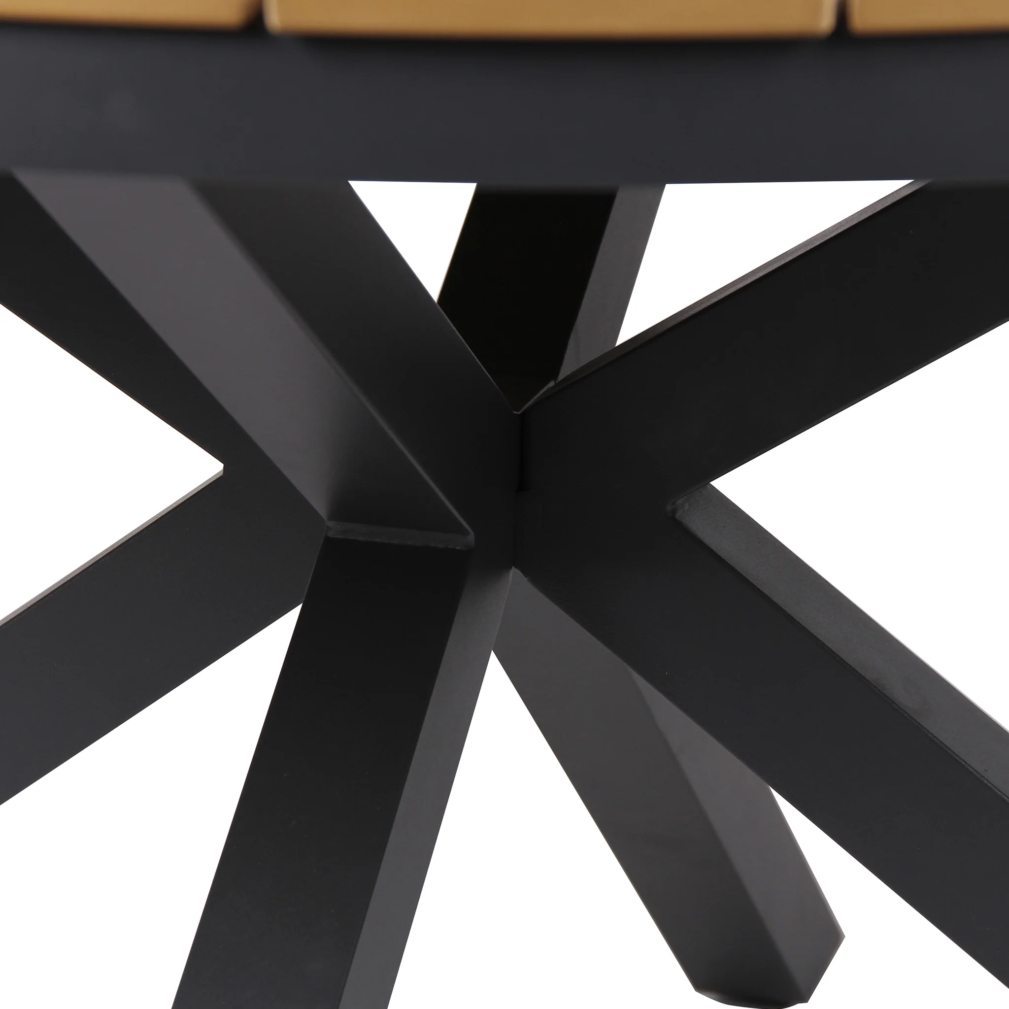 Vanesa 1.4m Round Charcoal Outdoor Dining Table - Natural - Image 4