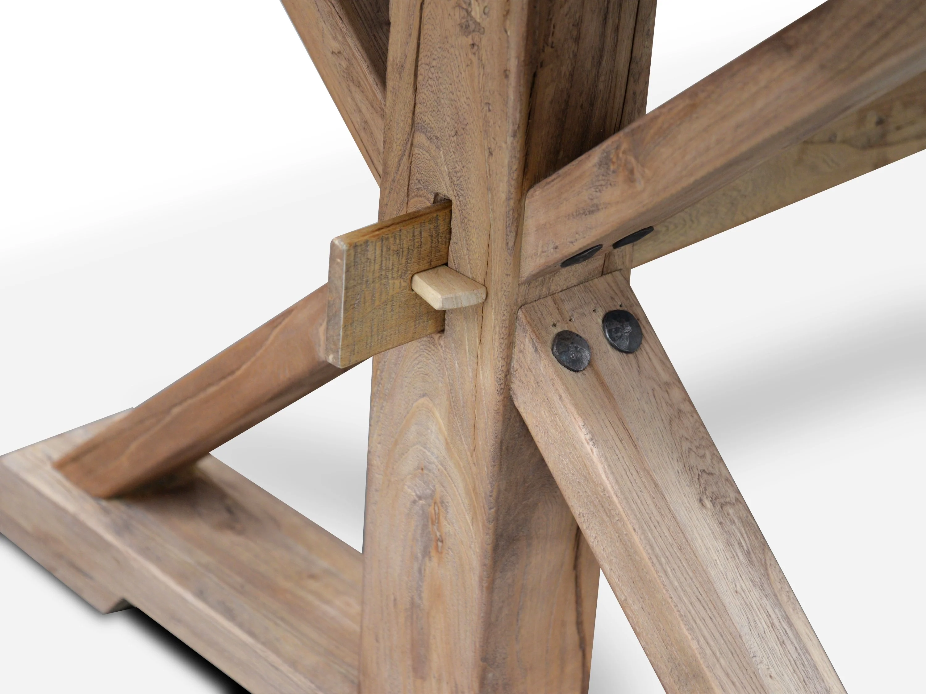 Winston 2m Reclaimed Elm Wood Dining Table - Rustic Natural - Image 3