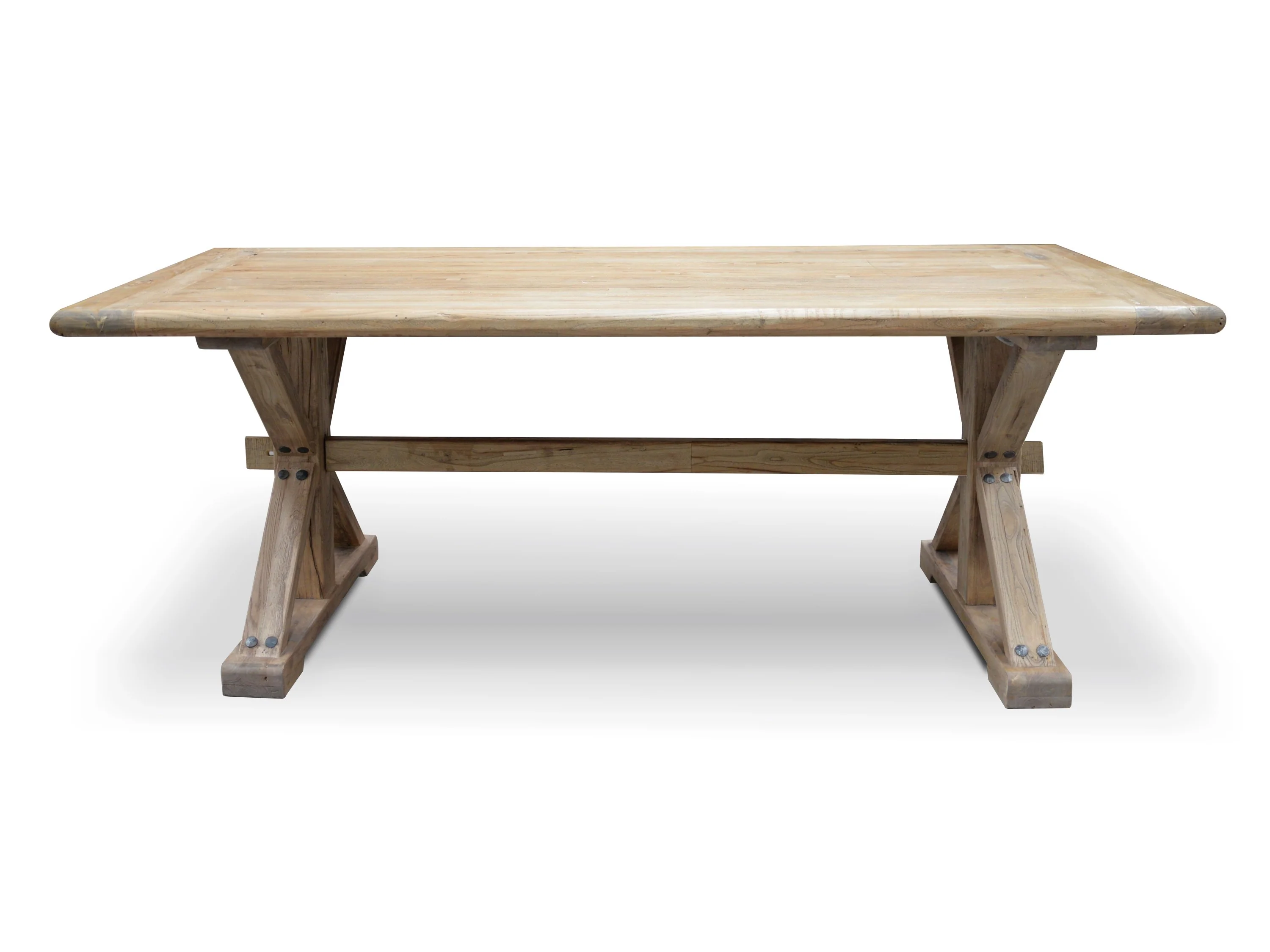 Winston 2m Reclaimed Elm Wood Dining Table - Rustic Natural - Image 6