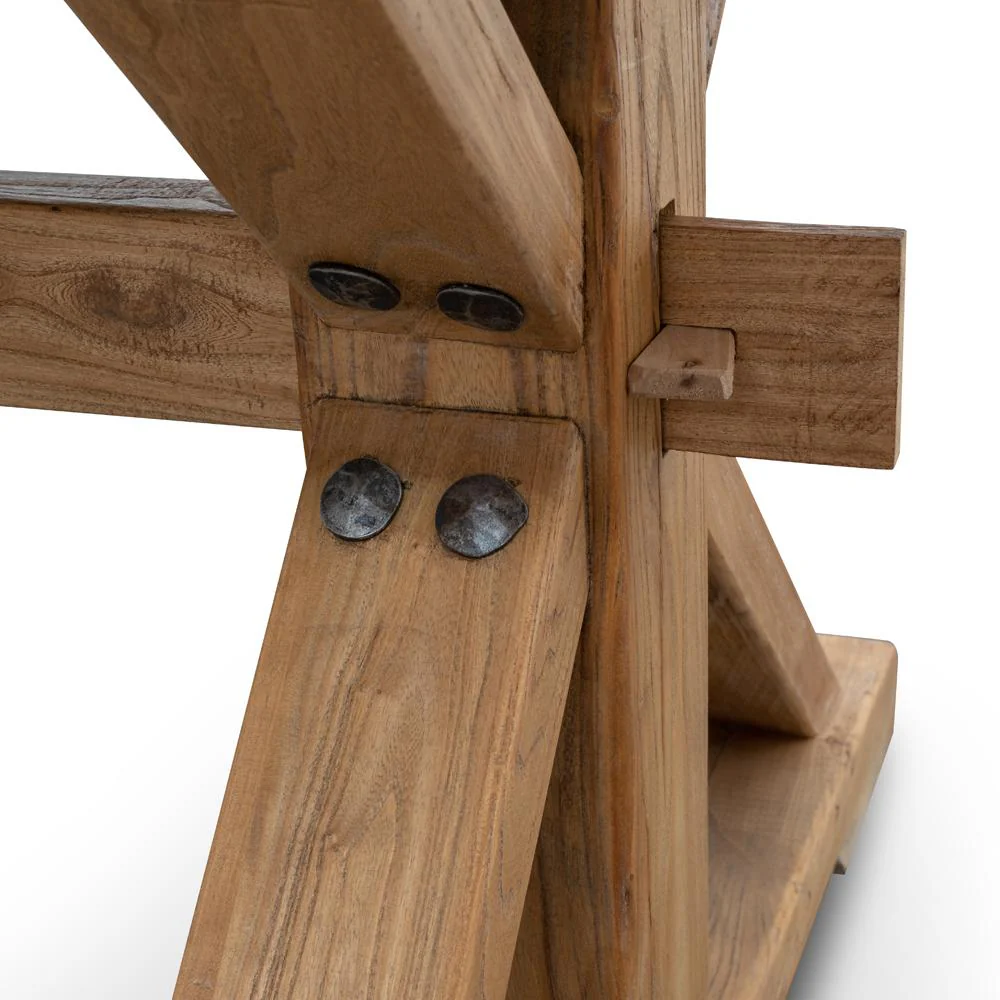 Winston Reclaimed 2.4m Elm Wood Dining Table - Rustic Natural - Image 7