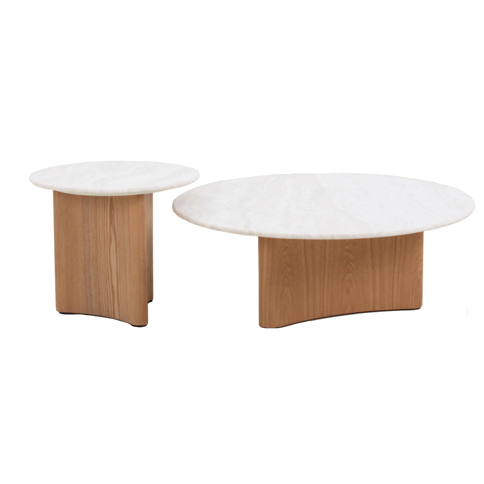 Zafar Nested Travertine Coffee Table - Natural - Image 4