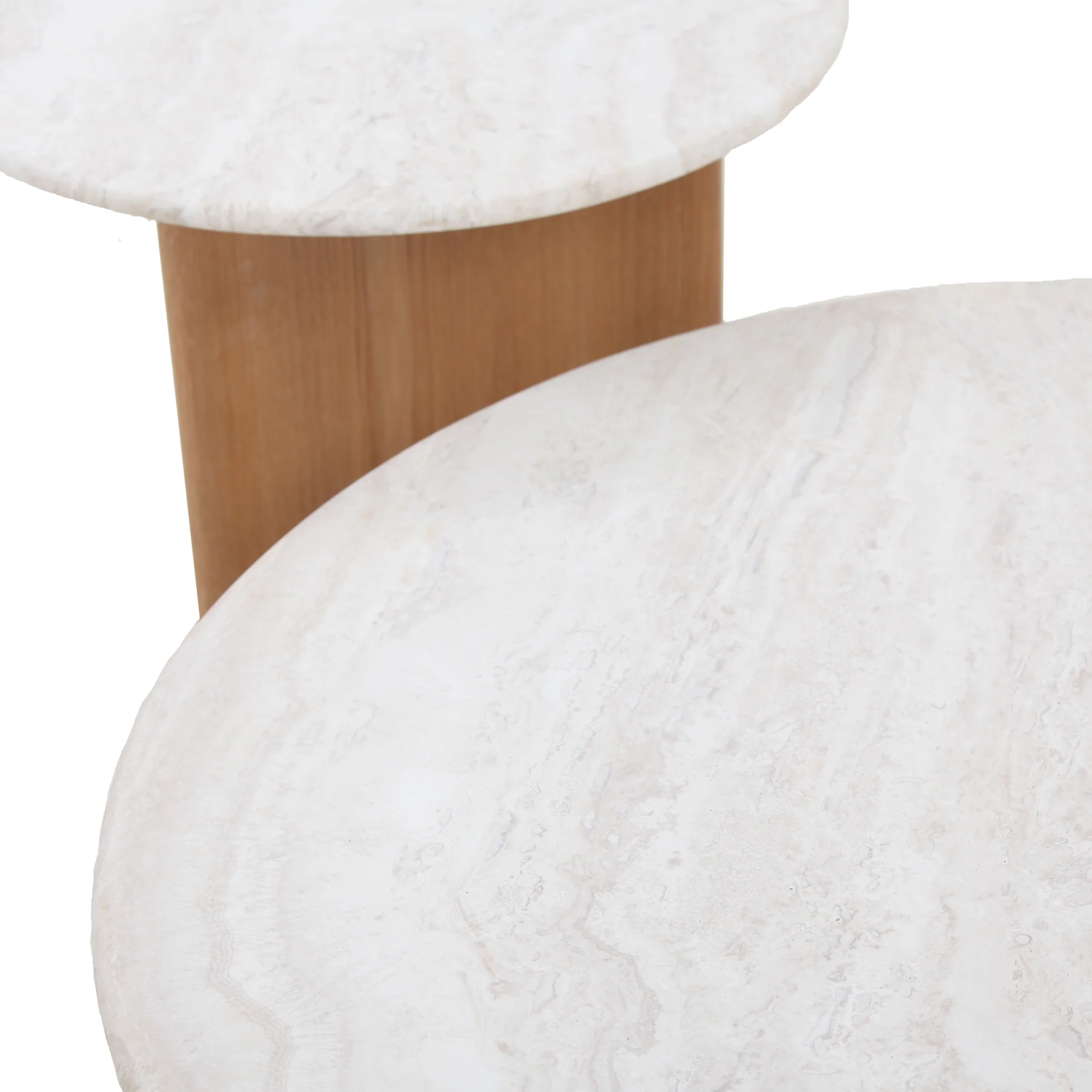 Zafar Nested Travertine Coffee Table - Natural - Image 8