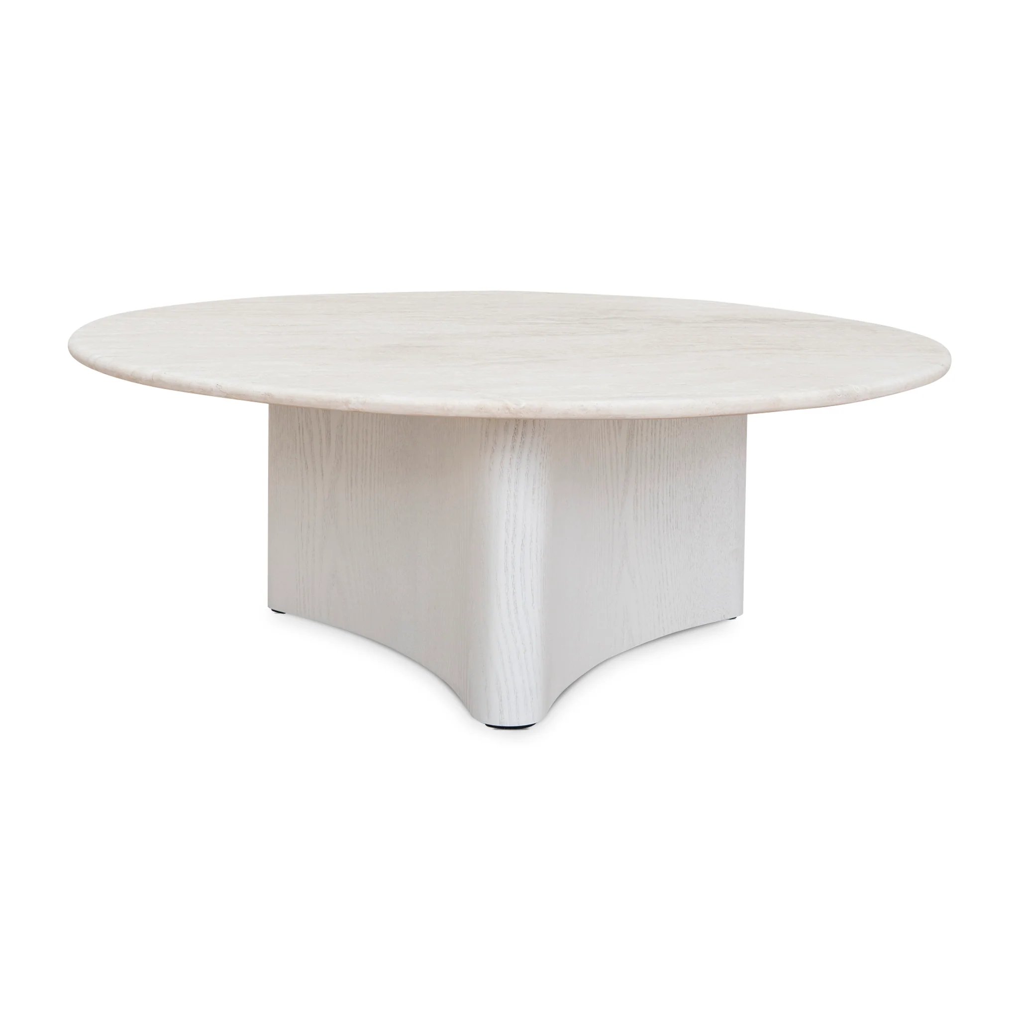 Zafar Nested Travertine Coffee Table - White - Image 3